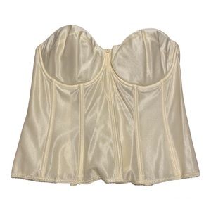 𝅺DOMINIQUE Bridal NWT Juliette Satin Bridal Corset 40DD/E with adj. garters 8950